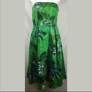 Rickie Freeman Teri Jon Green Floral Dress Size 6